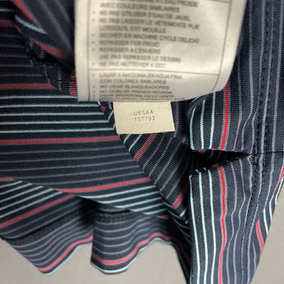 Nike Dri-Fit UV Polo Shirt Men's L Blue Striped Short Sleeve Golf Performance - Picture 15 of 15